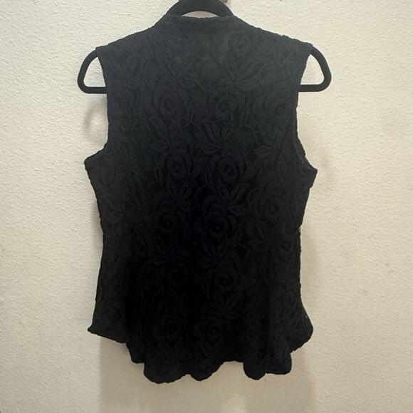 INC International Concepts Y2K Black All over Lace Vest Hook+Eye Close Fairy XL - Picture 7 of 10